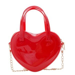NEW Heart Candy Bag Red Two-Way Chain Strap Jelly Cute Girly Y2K 2000s